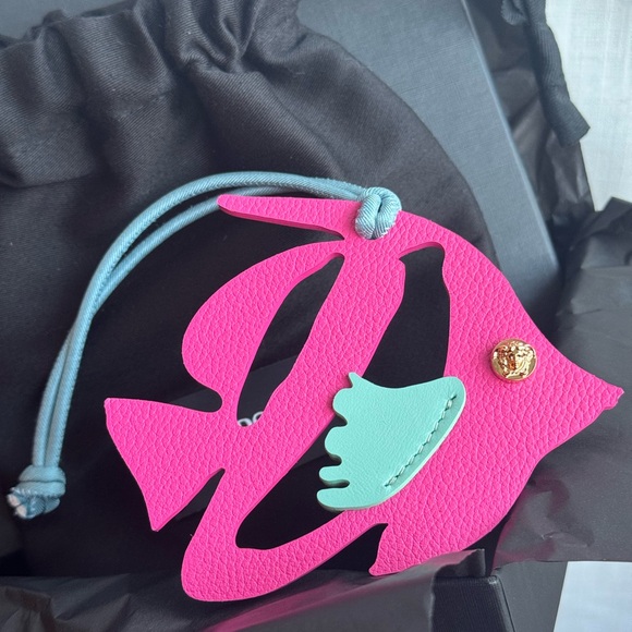 New Versace Fish Bag Charm In Pink - Picture 2 of 4